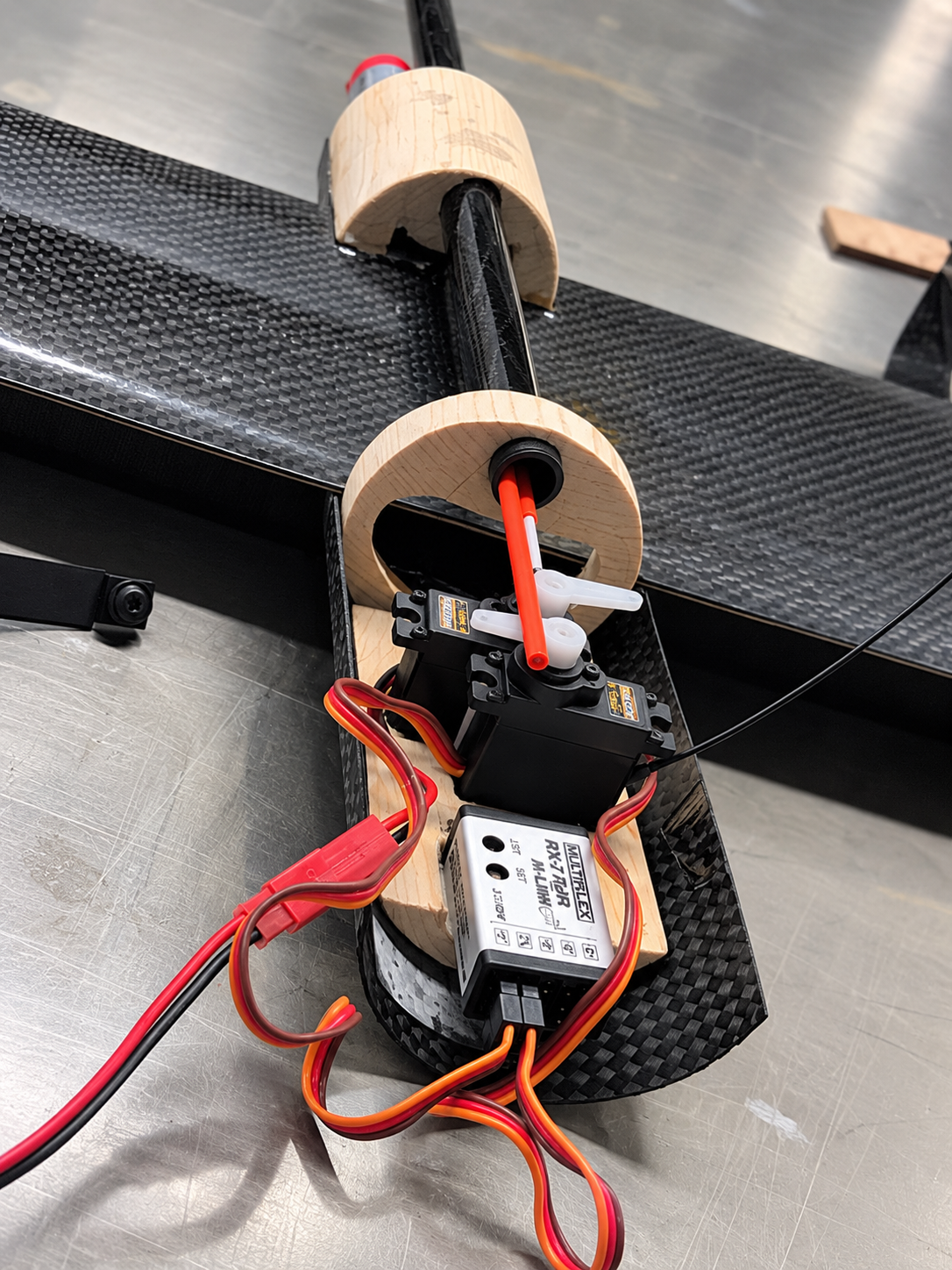 Completed carbon-fibre rocket glider prototype